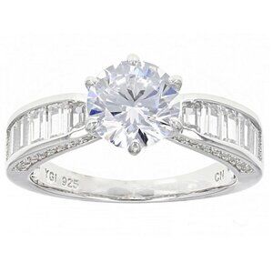Bella Luce Cubic Zirconia Women's Engagement Ring Rhodium Over Sterling Silver